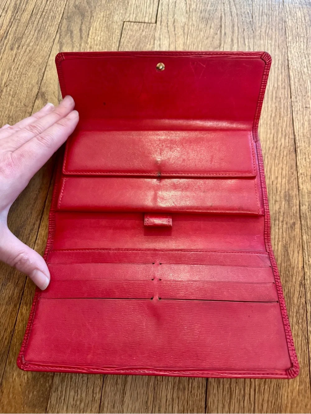 Louis Vuitton Red Textured Epi Leather Long Wallet